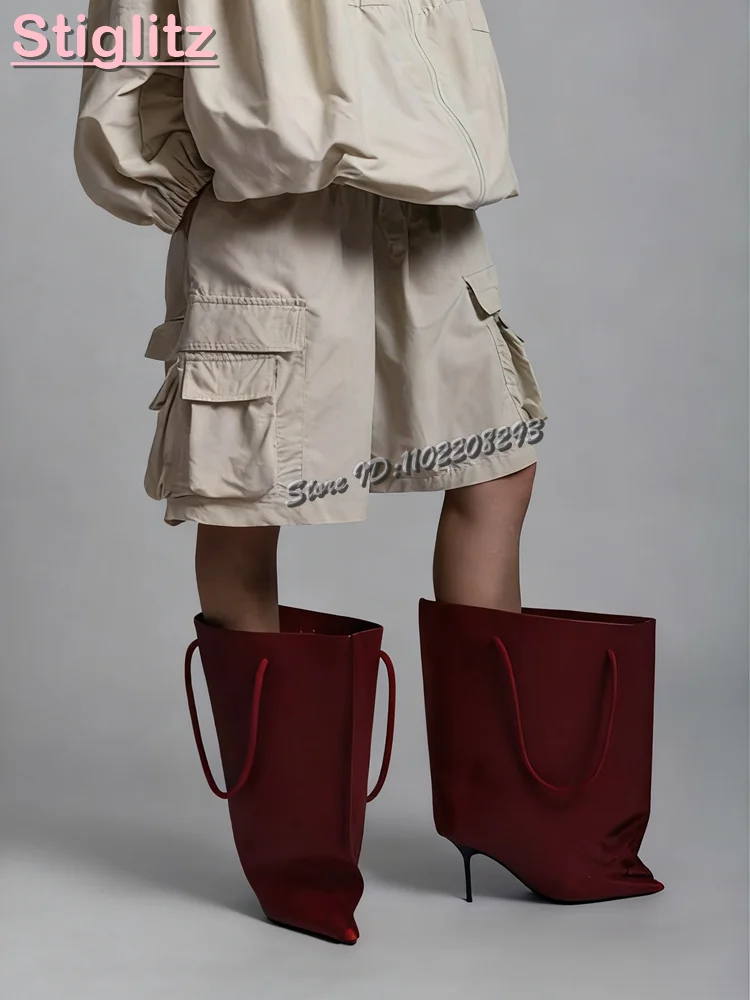 Sexy Red Wide Tube Boots Pointed-toe Slip-on Fashion Strappy Mid-calf Boots 2025 Autumn Women New High-heeled Handbags Shoes
Sexy Red Wide Tube Boots Pointed-toe Slip-on Fashion Strappy Mid-calf Boots 2025 Autumn Women New High-heeled Handbags Shoes
