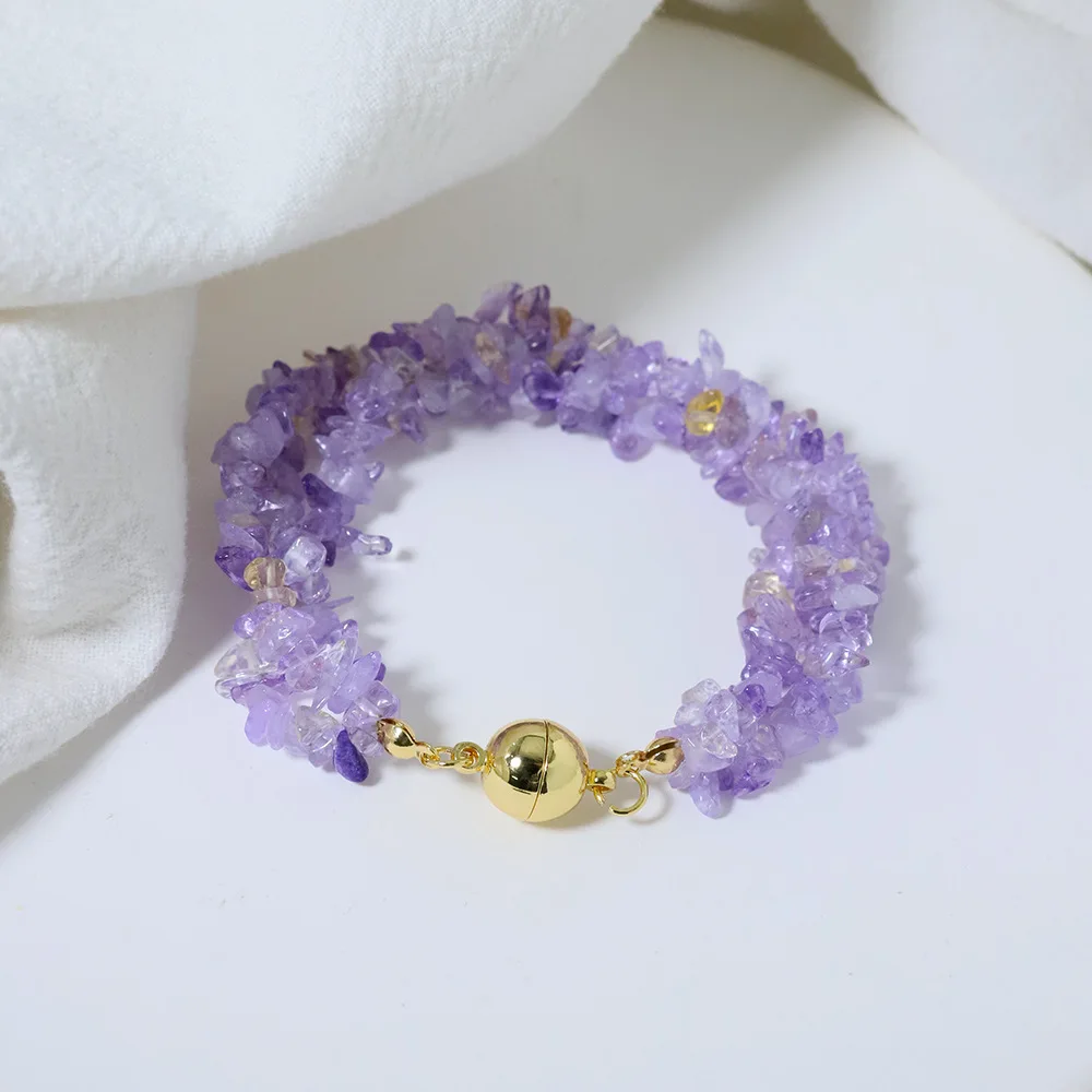 Natural Amethyst Bracelet Delicate Niche Magnetic String Simple Senior Sense Hand Decoration Fashion Retro Jewelry Girlfriends
Natural Amethyst Bracelet Delicate Niche Magnetic String Simple Senior Sense Hand Decoration Fashion Retro Jewelry Girlfriends
