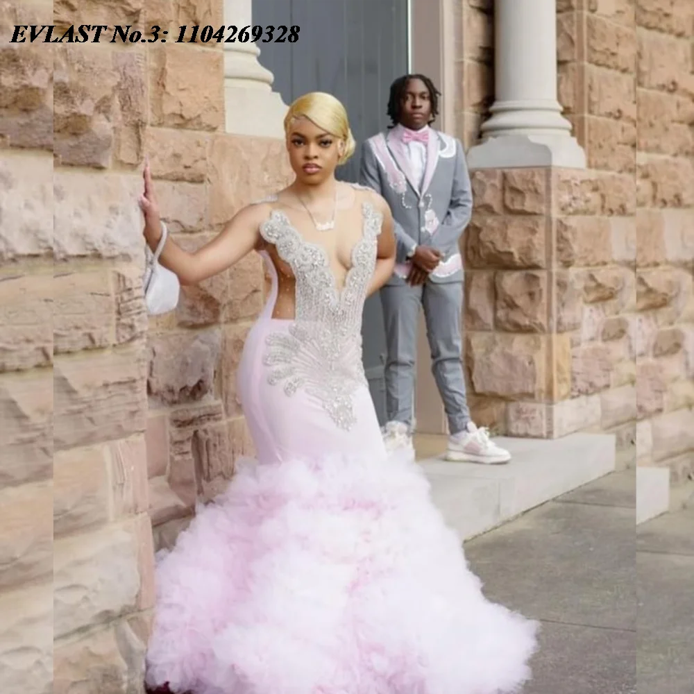 EVLAST Customized Shiny Pink Ruffles Prom Dress BlackGirl 2025 Rhinestone Crystal Beaded Formal Party Gala Evening Gowns E3P259
EVLAST Customized Shiny Pink Ruffles Prom Dress BlackGirl 2025 Rhinestone Crystal Beaded Formal Party Gala Evening Gowns E3P259