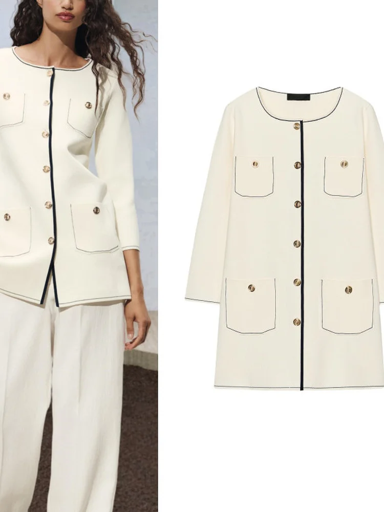 Fall New Women's Simple Fashion Color Block Long Sleeve round Neck mid Length Knitted Jacket Commute Style Regular Fit C...
Fall New Women's Simple Fashion Color Block Long Sleeve round Neck mid Length Knitted Jacket Commute Style Regular Fit C...