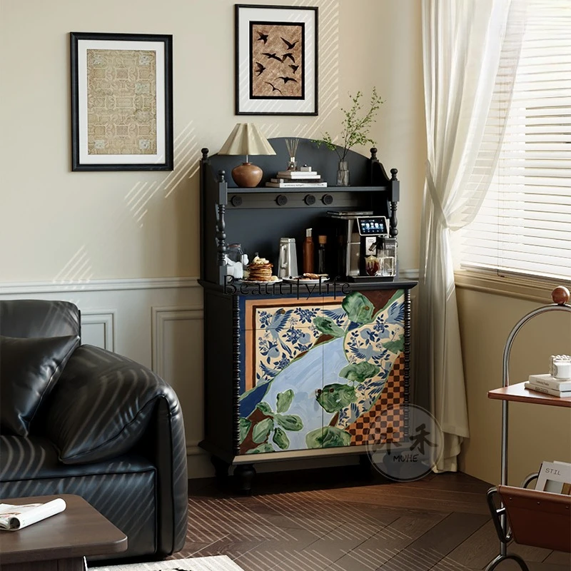 Modern light luxury medium and ancient style dining side storage locker integrated coffee cabinet
Modern light luxury medium and ancient style dining side storage locker integrated coffee cabinet