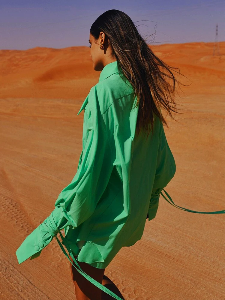 Loose Long Sleeve Shirt Women's Spring Green Mid-Length Open Split Belt Design Casual Cotton Polyester Blend Business Casual ...
Loose Long Sleeve Shirt Women's Spring Green Mid-Length Open Split Belt Design Casual Cotton Polyester Blend Business Casual ...