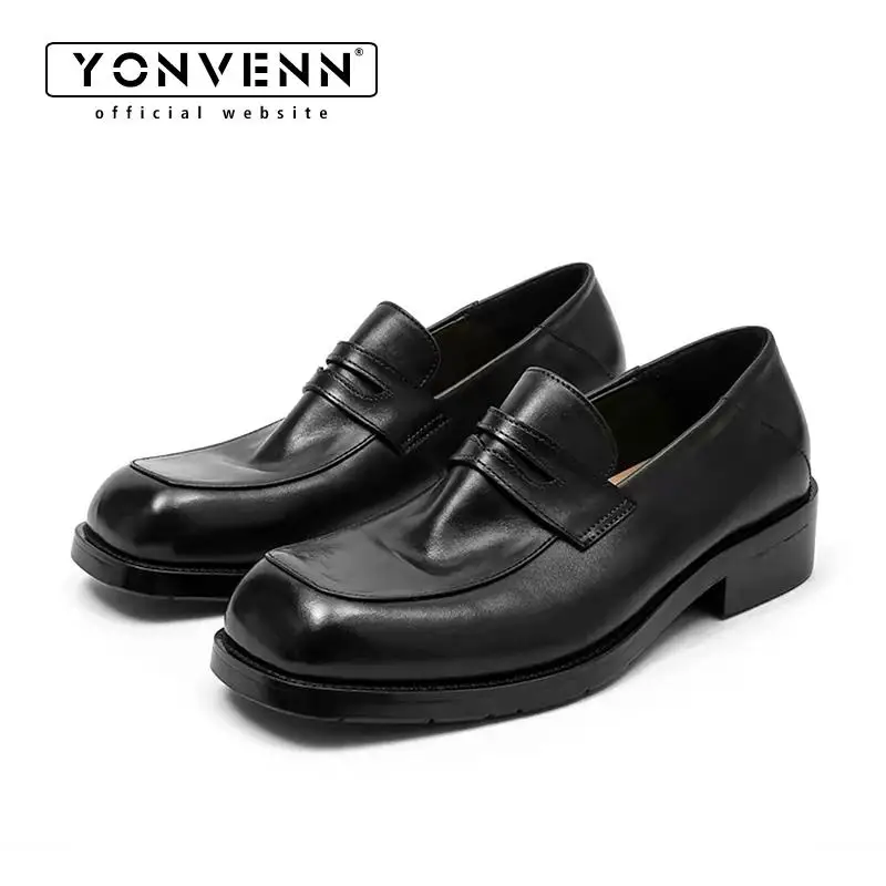 Washed cowhide square toe loafers men's slip in leather shoes thick soled work commuting formal dress shoes
Washed cowhide square toe loafers men's slip in leather shoes thick soled work commuting formal dress shoes