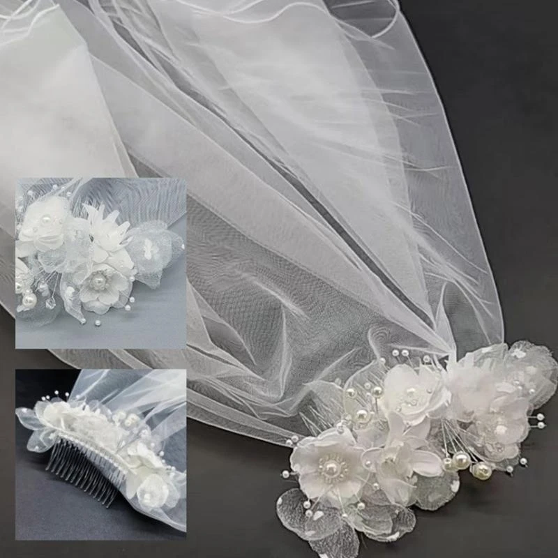 652F Double Layer Bridal Veil with Artificial Pearls Edged Lightweight Tulle with Comb Attachment Bridal Headpiece
652F Double Layer Bridal Veil with Artificial Pearls Edged Lightweight Tulle with Comb Attachment Bridal Headpiece