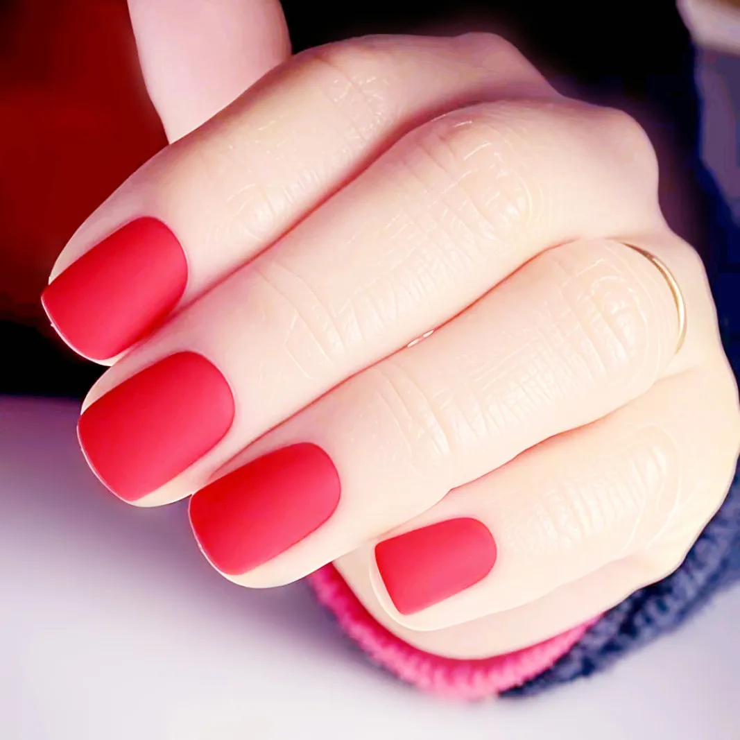 Matte Red Short Square False Nails With Glue Sticker Acrylic Press On Nails DIY Lady Finger Tips Manicure Accessory 
Matte Red Short Square False Nails With Glue Sticker Acrylic Press On Nails DIY Lady Finger Tips Manicure Accessory