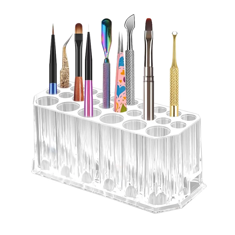 26 Holes Acrylic Nail Brushes Organizer Nail Art Storage Tools Eyelashes Tweezers Makeup Brush Display Case Holder Showing Shelf
26 Holes Acrylic Nail Brushes Organizer Nail Art Storage Tools Eyelashes Tweezers Makeup Brush Display Case Holder Showing Shelf