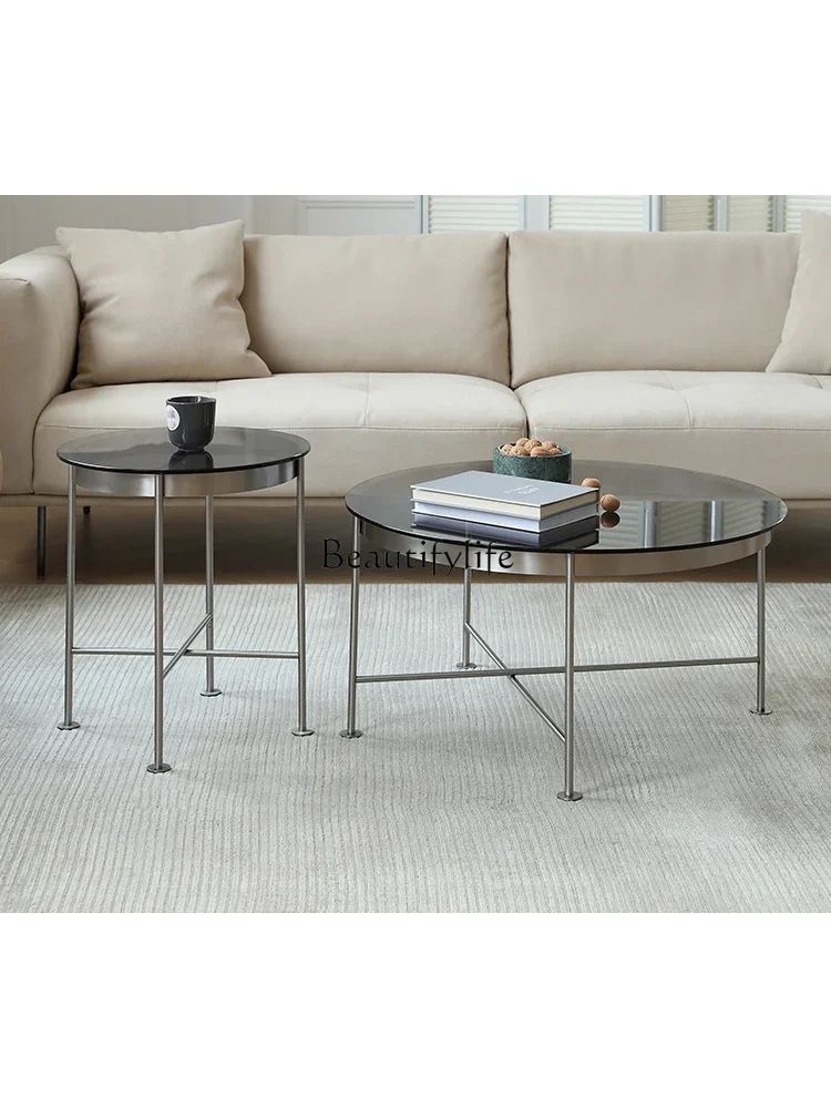 Creative tempered glass coffee table Italian small apartment modern simple size round
Creative tempered glass coffee table Italian small apartment modern simple size round