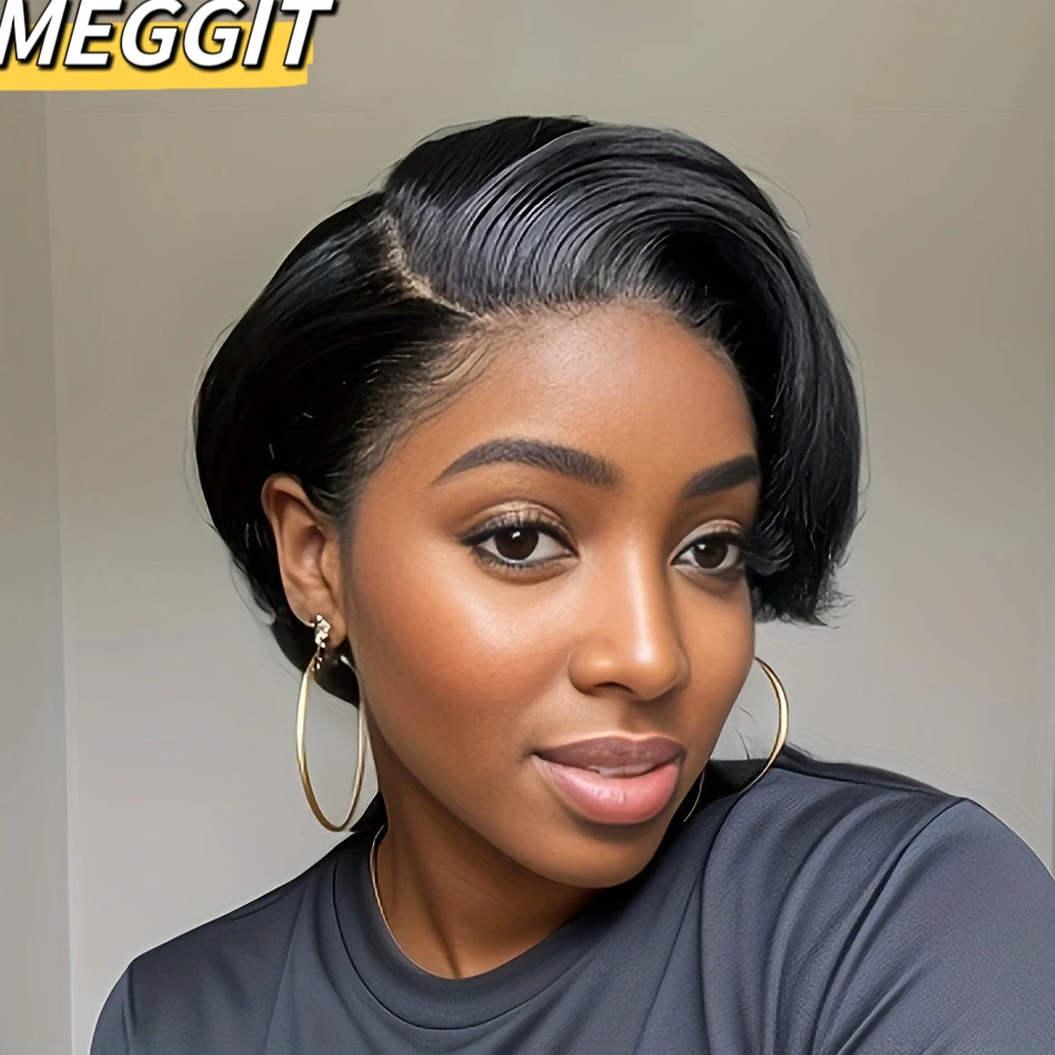 Meggit Short Pixie Cut Lace Front Wigs Human Hair 13X4X1 Straight Lace Human Hair Wigs for Black Women Wear Wigs 150%
Meggit Short Pixie Cut Lace Front Wigs Human Hair 13X4X1 Straight Lace Human Hair Wigs for Black Women Wear Wigs 150%