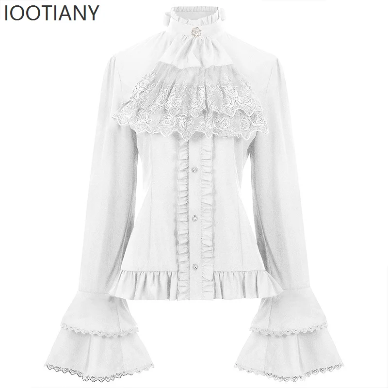 IOOTIANY женские готические рубашки в средневековом стиле, топ-труба, французская кружевная блузка с рюшами, карнавальное вечернее платье
IOOTIANY женские готические рубашки в средневековом стиле, топ-труба, французская кружевная блузка с рюшами, карнавальное вечернее платье