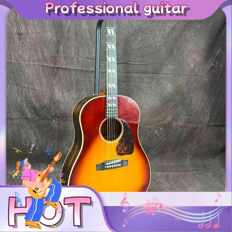 Hot Vintage Cherry Sunburst J Series 45 Acoustic Guitar Solid Top Rosewood Back Sides Trapezoid Inlay Folk Guitar Free Shipping
Hot Vintage Cherry Sunburst J Series 45 Acoustic Guitar Solid Top Rosewood Back Sides Trapezoid Inlay Folk Guitar Free Shipping