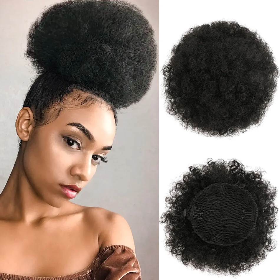 BOL Synthetic Large Afro Puff Drawstring Ponytail Short Kinky Curly Hair Ponytail Fluffy Hair Bun With 2Clips for Women
BOL Synthetic Large Afro Puff Drawstring Ponytail Short Kinky Curly Hair Ponytail Fluffy Hair Bun With 2Clips for Women