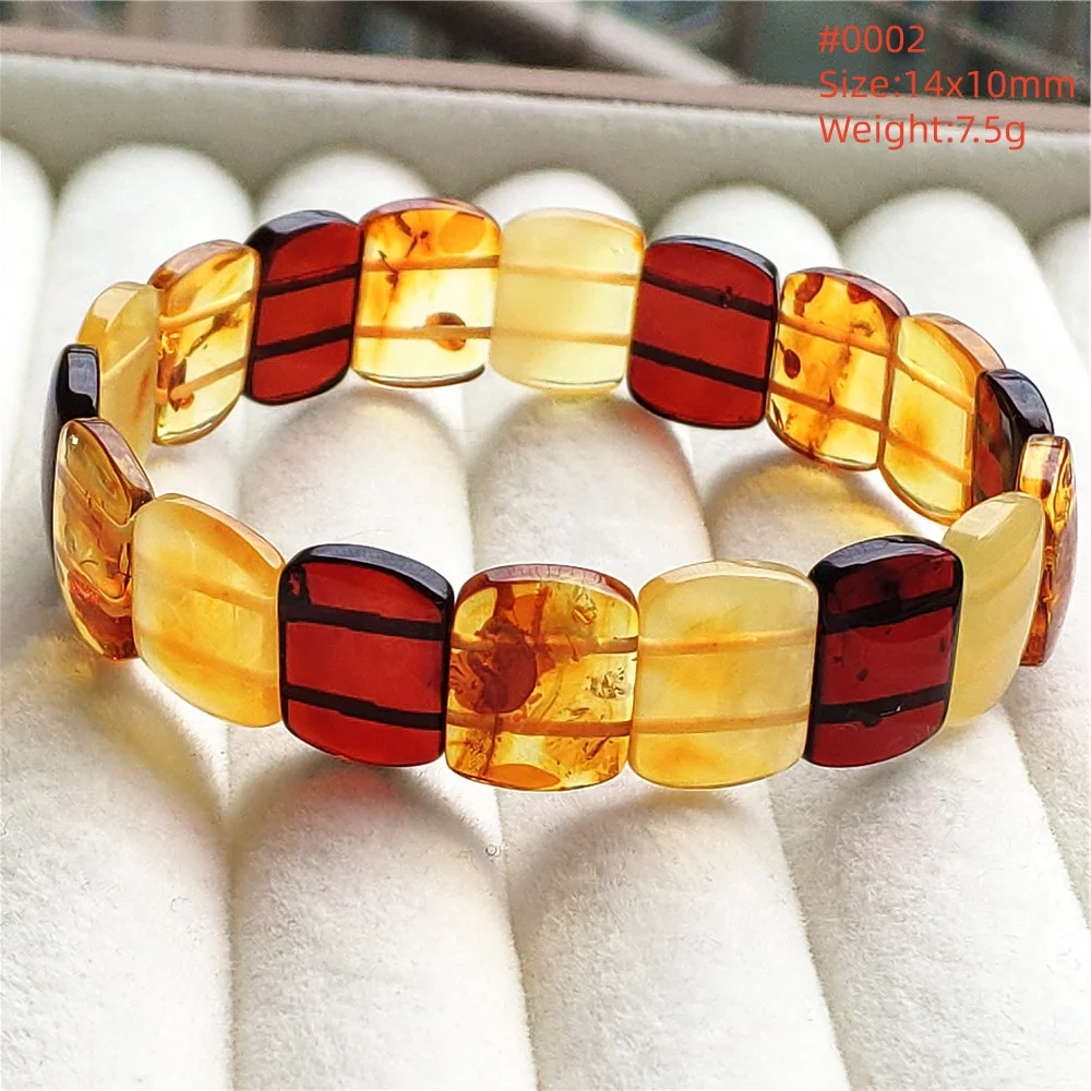 Natural Piebald Amber Bracelet Beads Blood Red Yellow Flower Amber Rectangle Women Men Healing Stretch Jewelry AAAAA
Natural Piebald Amber Bracelet Beads Blood Red Yellow Flower Amber Rectangle Women Men Healing Stretch Jewelry AAAAA
