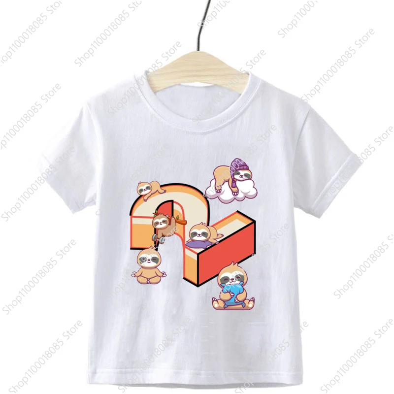 Kids Sloth Birthday Number T-shirt Girl Party Tops Children's Fashion T-shirts Boys and Girls Birthday Gift Shirt
Kids Sloth Birthday Number T-shirt Girl Party Tops Children's Fashion T-shirts Boys and Girls Birthday Gift Shirt