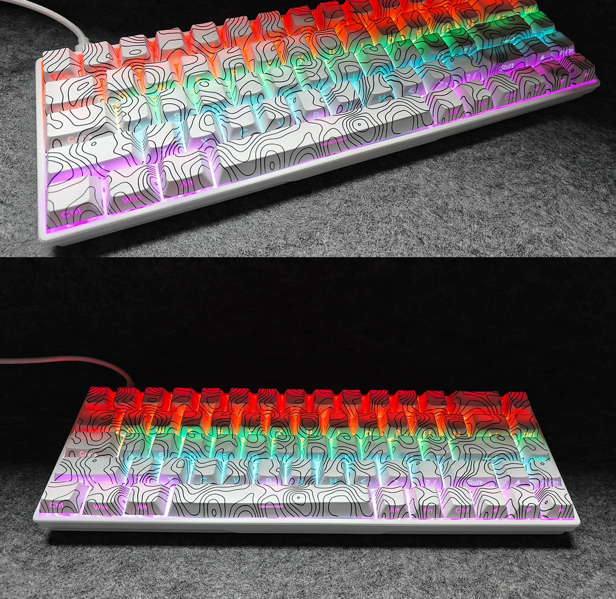 Spot contour keycaps, original height five-sided hot sublimation pbt material side engraved font light transmission
Spot contour keycaps, original height five-sided hot sublimation pbt material side engraved font light transmission