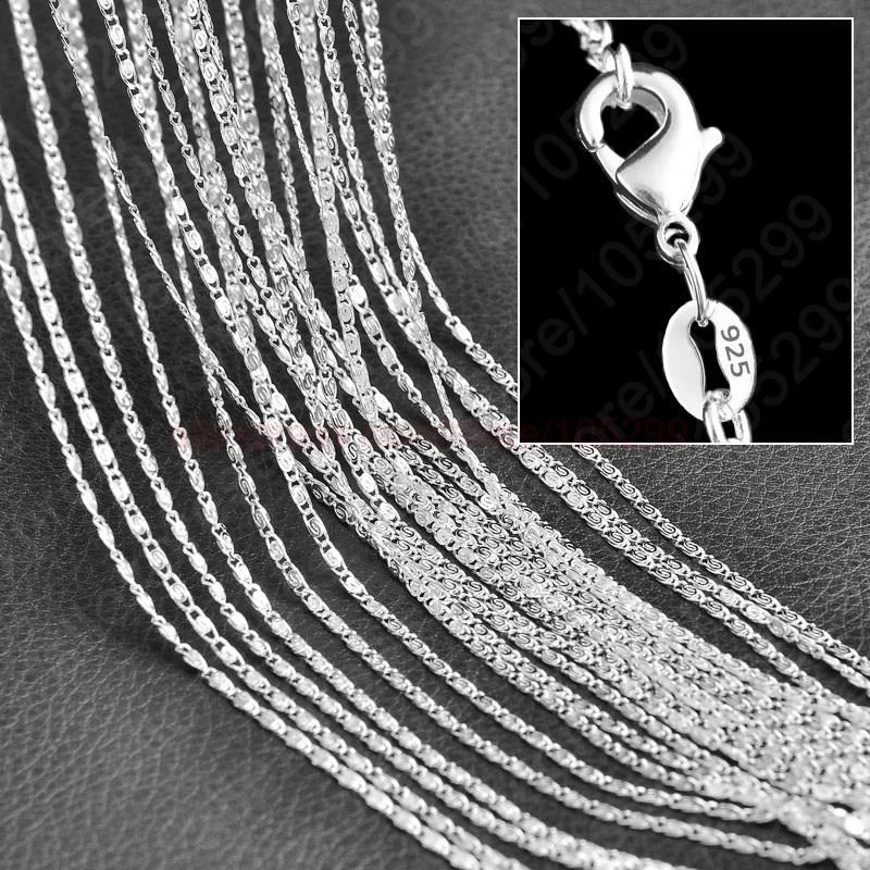 10PCS/Lot 16,18,20,22,24,26,28,30 Inches S Chains 925 Sterling Silver Fine Jewelry Necklace Bracelet Chains+Lobster Clasps
10PCS/Lot 16,18,20,22,24,26,28,30 Inches S Chains 925 Sterling Silver Fine Jewelry Necklace Bracelet Chains+Lobster Clasps