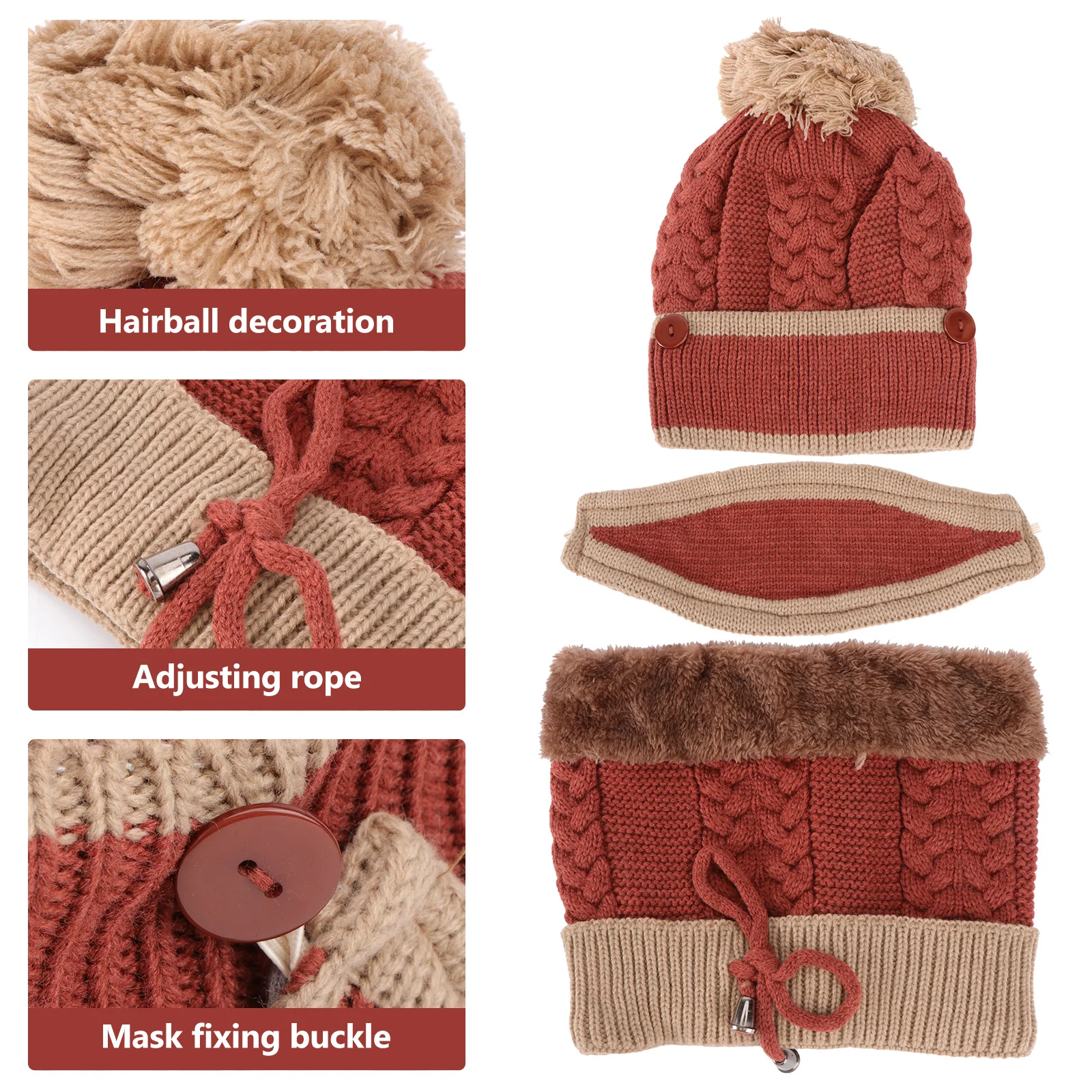 1Set Warm Neck Scarf Hat Mask Set Thick Knitting Yarn Winter Ear Protect Hat Scarf Mask Set Winter Neckerchief 
1Set Warm Neck Scarf Hat Mask Set Thick Knitting Yarn Winter Ear Protect Hat Scarf Mask Set Winter Neckerchief