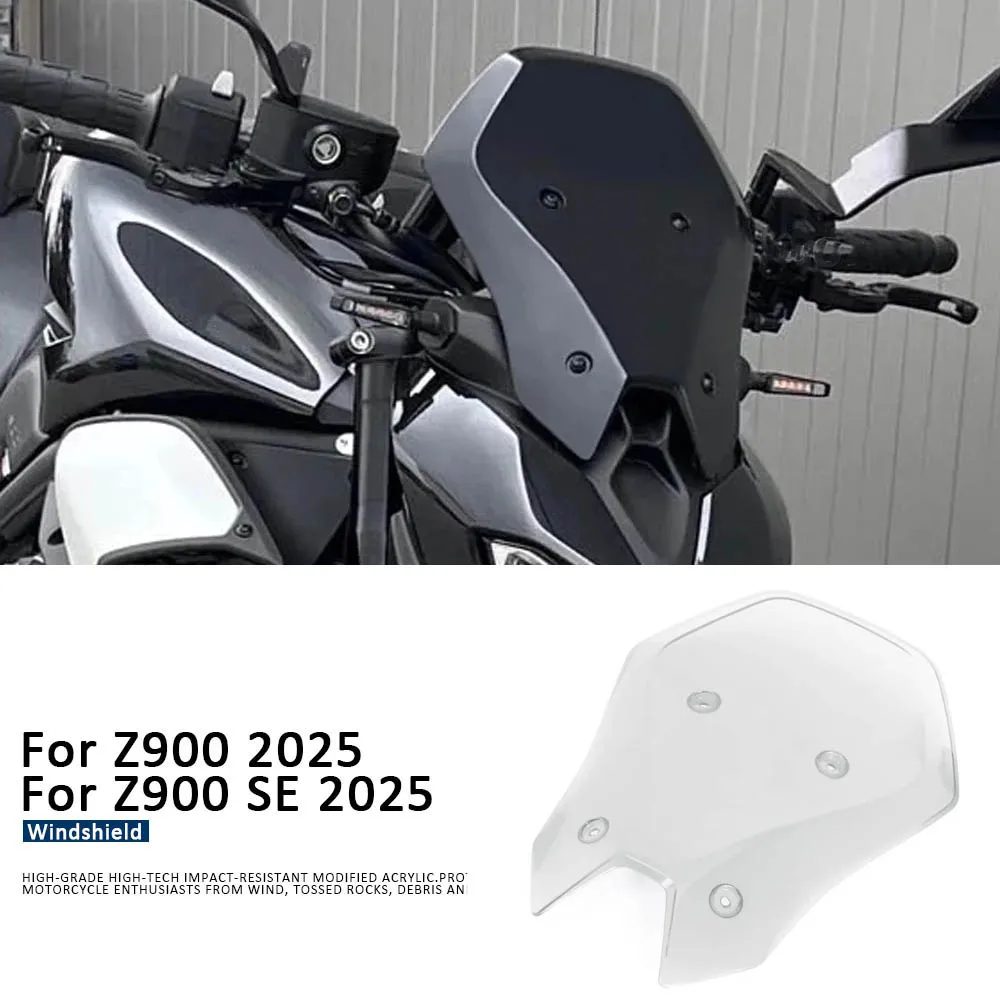 Motorcycle Acrylic Windshield WindScreen Smoke Black Transparent Screen Accessories For Kawasaki Z900 SE Z 900 2025
Motorcycle Acrylic Windshield WindScreen Smoke Black Transparent Screen Accessories For Kawasaki Z900 SE Z 900 2025