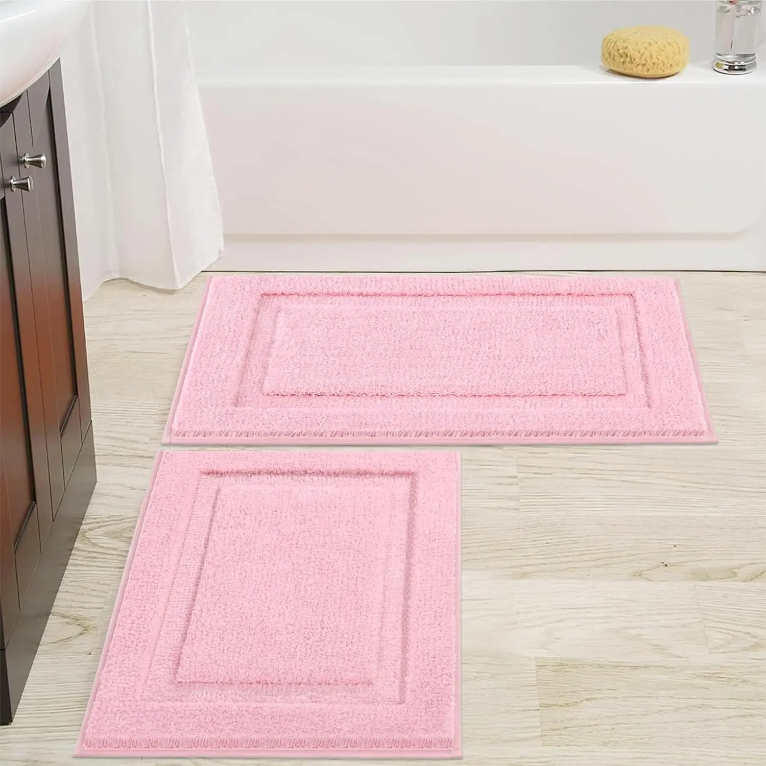 Pink Bathroom Rugs Sets 2 Piece 20x32 inch, Non Slip Washable Bath Rugs Microfiber Bath Mat, Soft Fluffy Absorbent Carp
Pink Bathroom Rugs Sets 2 Piece 20x32 inch, Non Slip Washable Bath Rugs Microfiber Bath Mat, Soft Fluffy Absorbent Carp