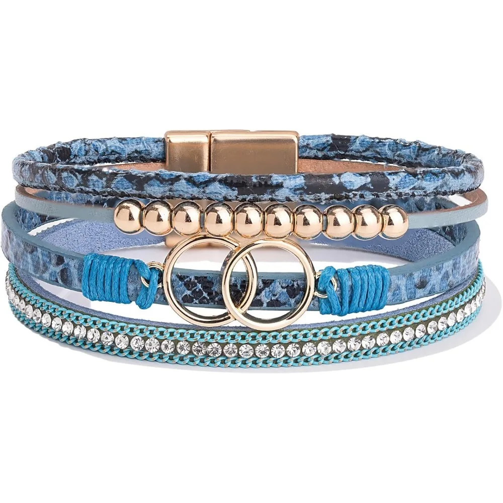 Wrap Bracelets Leather Cuff Bangle Gold Beaded Bracelets for Women Stackable Infinity Bracelets Jewelry with Magnetic Clasp
Wrap Bracelets Leather Cuff Bangle Gold Beaded Bracelets for Women Stackable Infinity Bracelets Jewelry with Magnetic Clasp