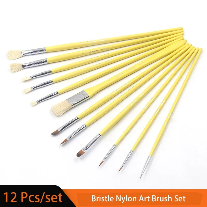 12 pcs set Gouache Bristle Nylon Hair Watercolor Paint Brush acrylic Multifunction Professional Art oil painting materials
12 pcs set Gouache Bristle Nylon Hair Watercolor Paint Brush acrylic Multifunction Professional Art oil painting materials