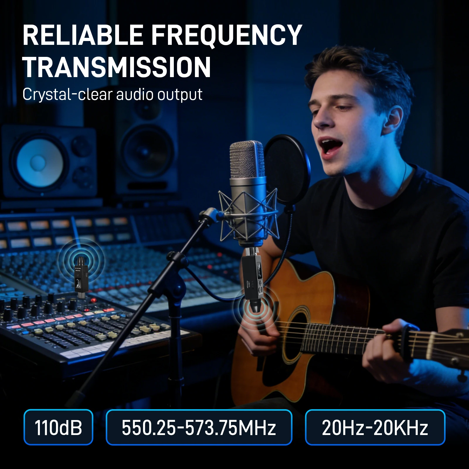 Wireless Microphone System UHF Professional XLR Transmitter Receiver Supports Dynamic Condenser Microphones DSP Noise Reduction
Wireless Microphone System UHF Professional XLR Transmitter Receiver Supports Dynamic Condenser Microphones DSP Noise Reduction