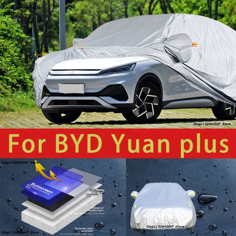 For BYD Yuan Plus Car protective cover, sun protection, cooling protection, car clothing, car paint protection auto
For BYD Yuan Plus Car protective cover, sun protection, cooling protection, car clothing, car paint protection auto