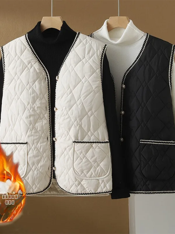 Lightweight Cotton Vest Women's Oversized Svel Outerwear Casual Sle Diamond Pattern V-ne Single Button Closure
Lightweight Cotton Vest Women's Oversized Svel Outerwear Casual Sle Diamond Pattern V-ne Single Button Closure