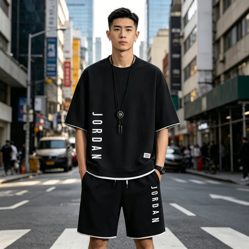 2026 Summer New Men's Jordan Waffle Tracksuit Quick Dry Short Sleeve T-Shirt & Shorts 2-Piece Set Casual Streetwear
2026 Summer New Men's Jordan Waffle Tracksuit Quick Dry Short Sleeve T-Shirt & Shorts 2-Piece Set Casual Streetwear