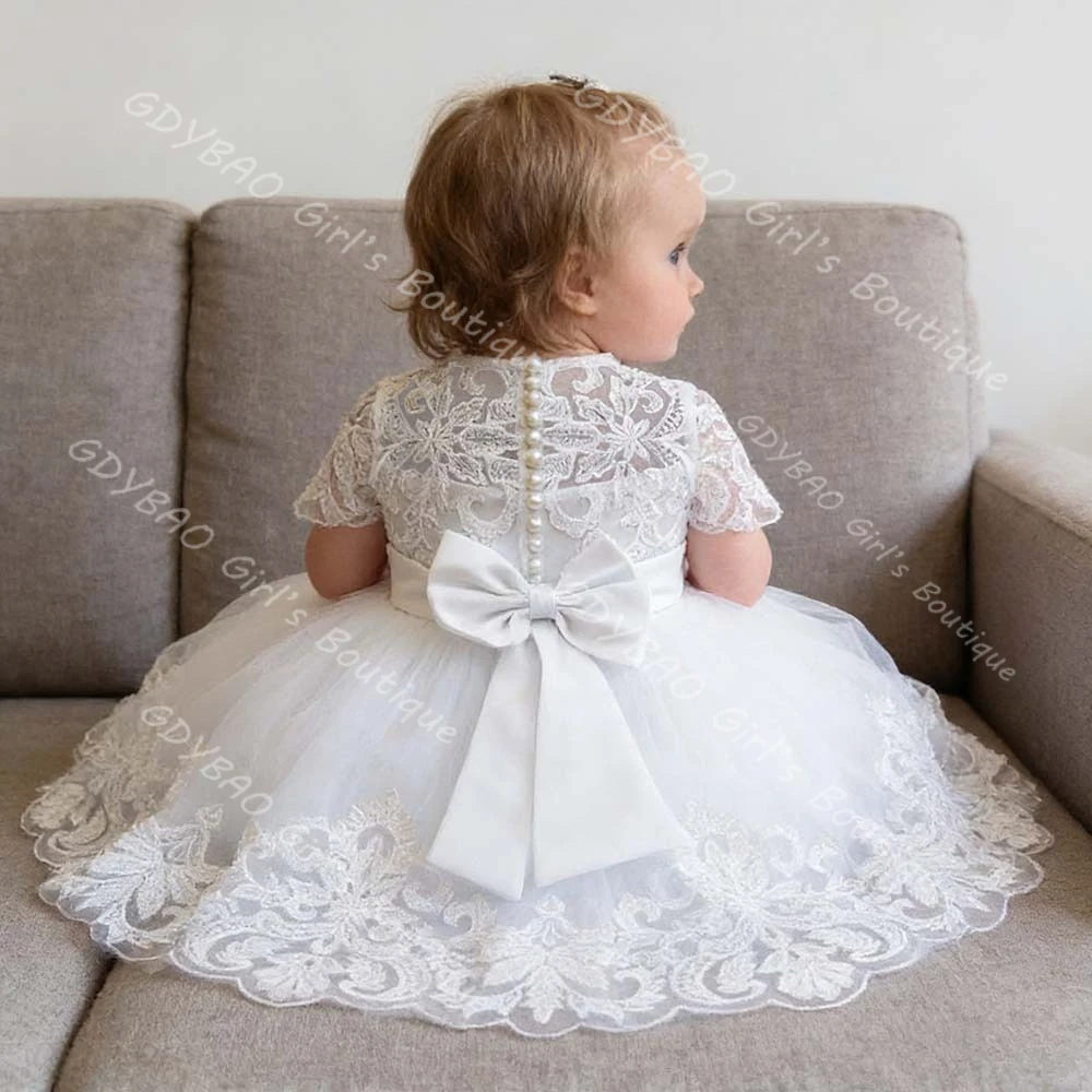 Newborns Lace Baptism Dress with Bow Round Neck Short Sleeves Christening Dress for Infants Ball Gown Long Wedding Flower Girls
Newborns Lace Baptism Dress with Bow Round Neck Short Sleeves Christening Dress for Infants Ball Gown Long Wedding Flower Girls