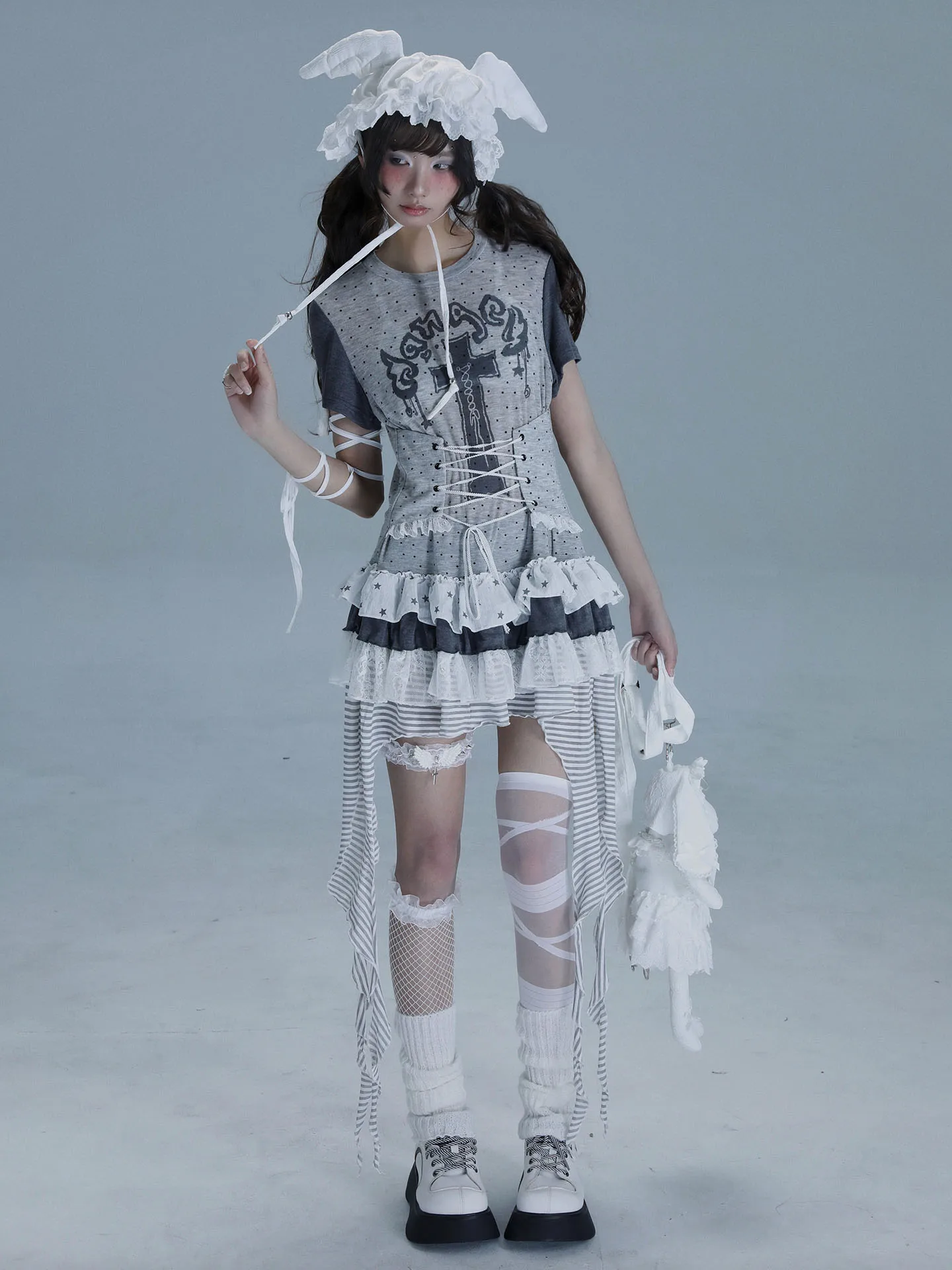 Wsw Original Design Subculture Y2k Short Sleeve Long Tshirt Women Cross Printing Gothic Asymmetric Lace Ruffles Shirt Summer Top
Wsw Original Design Subculture Y2k Short Sleeve Long Tshirt Women Cross Printing Gothic Asymmetric Lace Ruffles Shirt Summer Top