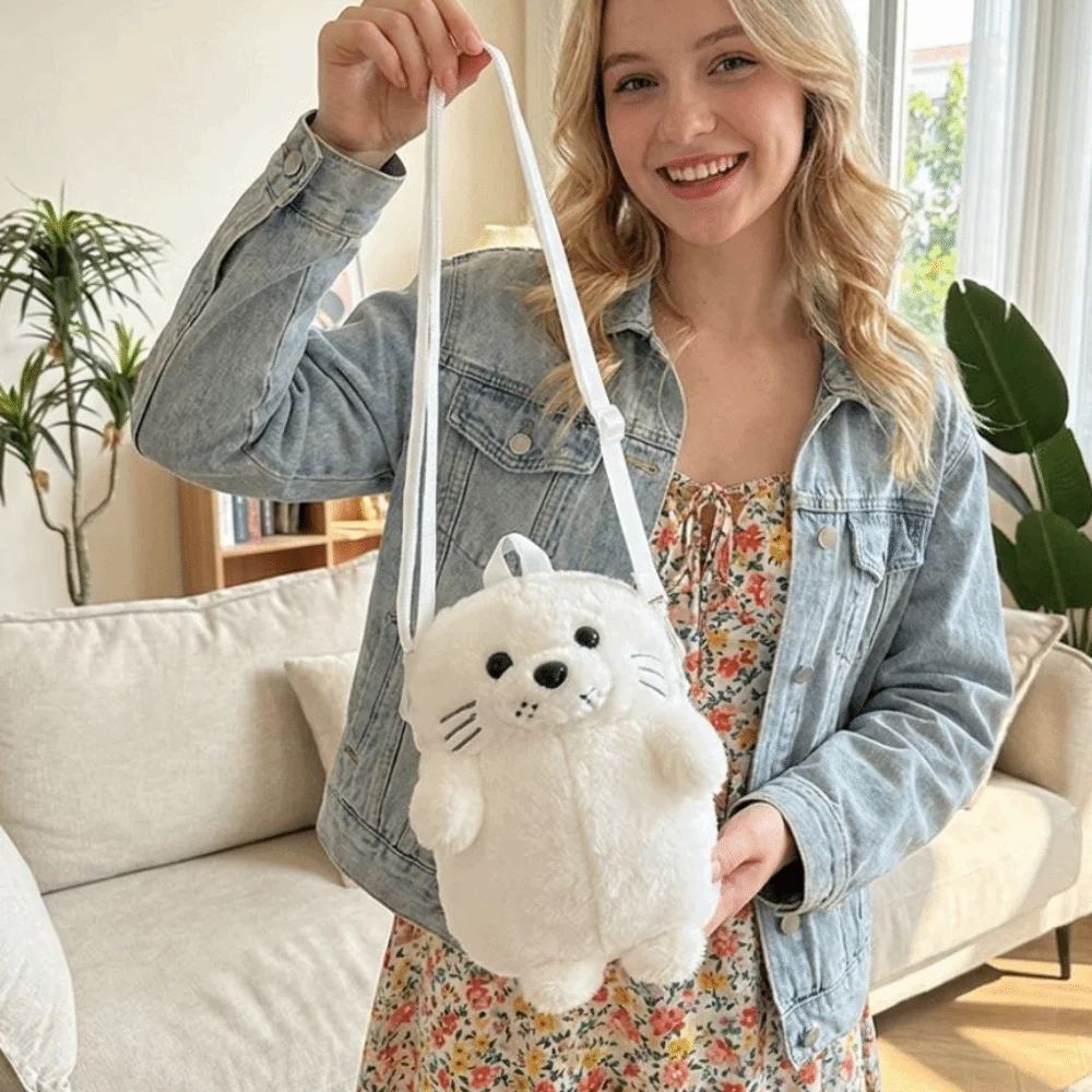 New Soft Fluffy Cute Seal Shoulder Bag Lightweight Adjustable Straps Crossbody Bag Cartoon Fabric Handbag Women's Accessories
New Soft Fluffy Cute Seal Shoulder Bag Lightweight Adjustable Straps Crossbody Bag Cartoon Fabric Handbag Women's Accessories