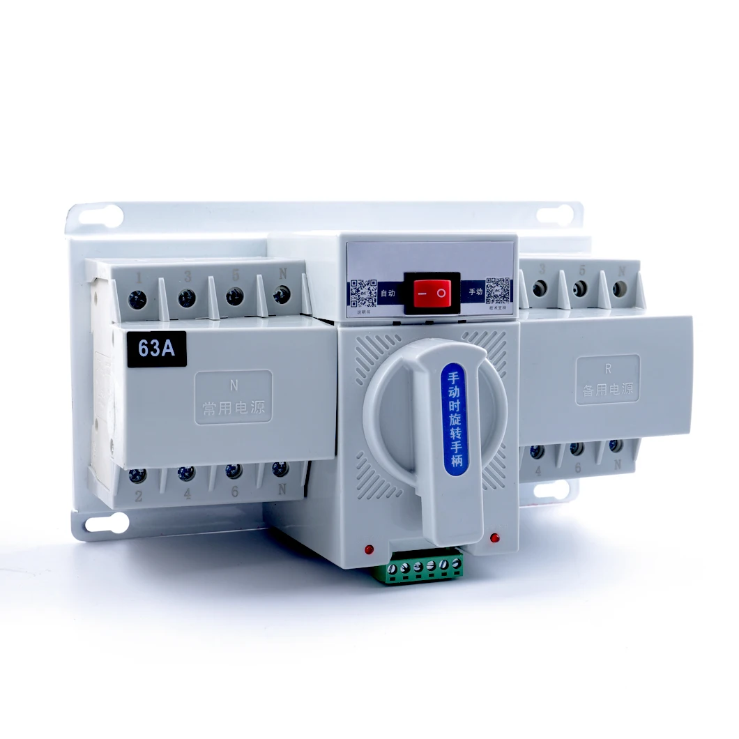 ABILKEENATS 4P Dual Power Automatic Transfer Switch 6~63A AC110/220V Automatic/Manual Changeover Electrical Switch
ABILKEENATS 4P Dual Power Automatic Transfer Switch 6~63A AC110/220V Automatic/Manual Changeover Electrical Switch