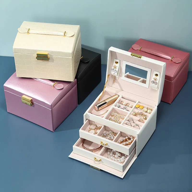 JBTP Mirrored Jewelry Organizer Box Large Capacity Display Holder Earring Ring Bracelet Storage Case for Women Double Drawer
JBTP Mirrored Jewelry Organizer Box Large Capacity Display Holder Earring Ring Bracelet Storage Case for Women Double Drawer