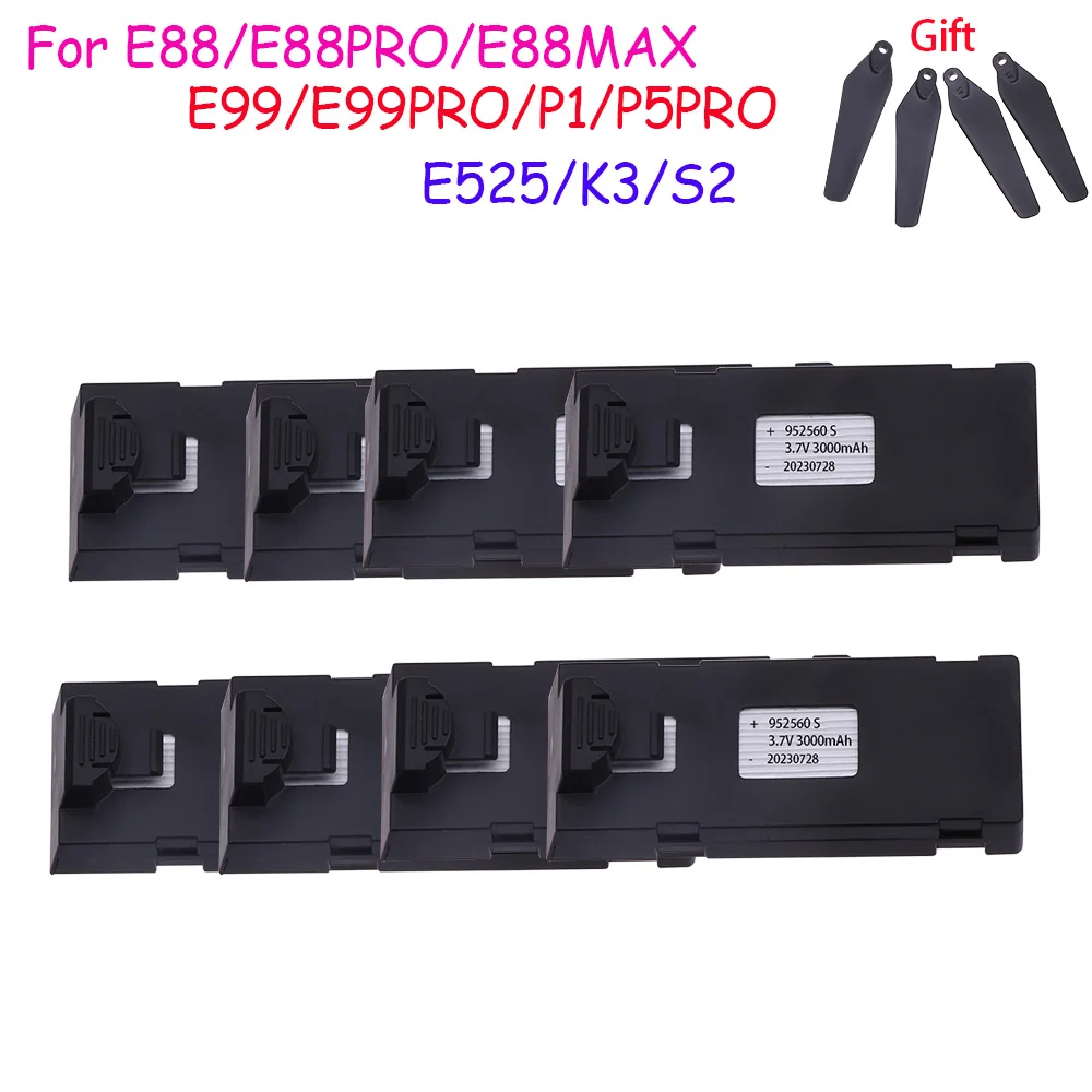 Upgrade 3.7V 3000mAh Battery Accessory For E88 E88 PRO E99 PRO E525PRO P1 S2 Mini Uav Drone Battery 4K Drone Spare Part Battery
Upgrade 3.7V 3000mAh Battery Accessory For E88 E88 PRO E99 PRO E525PRO P1 S2 Mini Uav Drone Battery 4K Drone Spare Part Battery