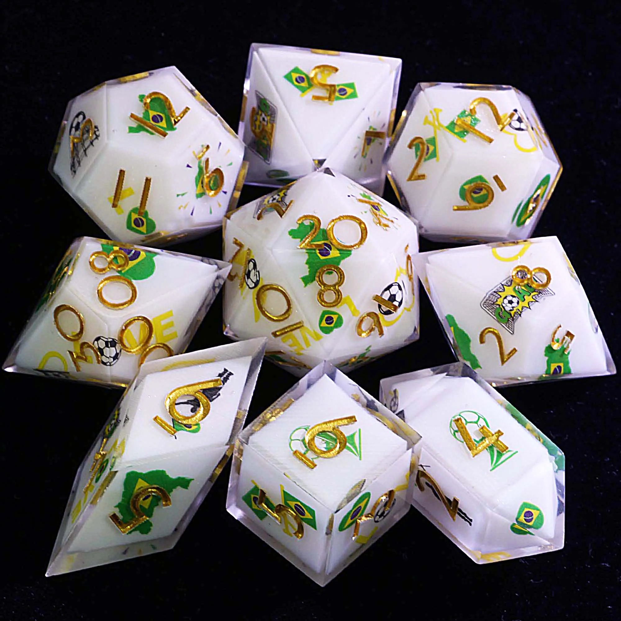9 Football Set of D and D Dice Soccer Brazil
9 Football Set of D and D Dice Soccer Brazil
