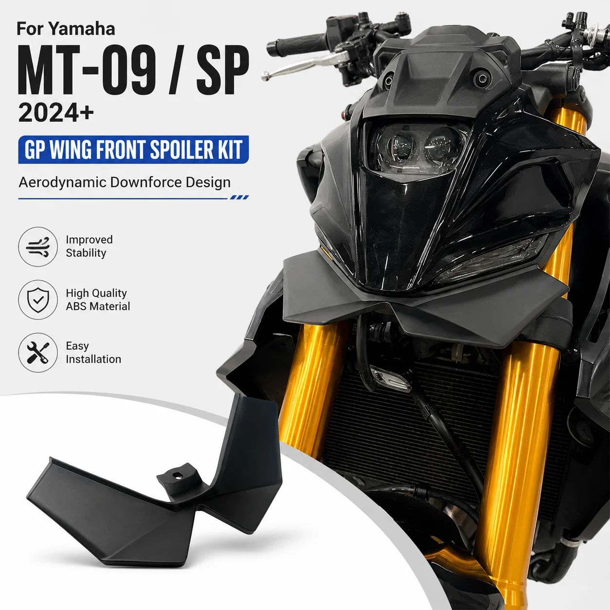 Motorcycle Front Spoiler Winglet Downforce Aerodynamic Fairing Kit Compatible With Yamaha MT-09 MT09 SP 2024 2025 2026
Motorcycle Front Spoiler Winglet Downforce Aerodynamic Fairing Kit Compatible With Yamaha MT-09 MT09 SP 2024 2025 2026