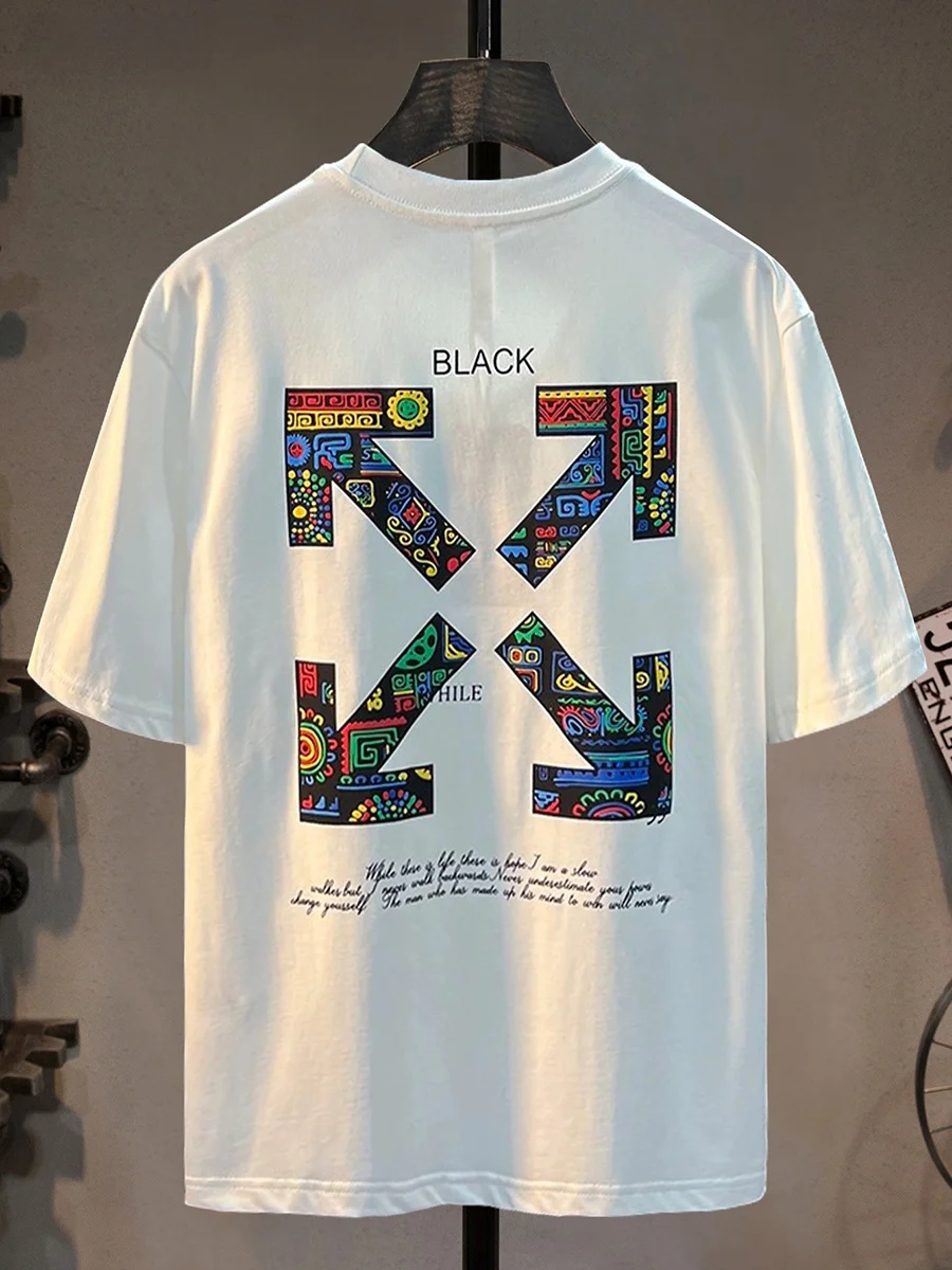 Модная роскошная хлопковая футболка с принтом для мужчин, летняя, свободного кроя, стильная, молодежная, с круглым вырезом, с коротким рукавом
Модная роскошная хлопковая футболка с принтом для мужчин, летняя, свободного кроя, стильная, молодежная, с круглым вырезом, с коротким рукавом