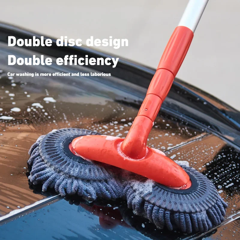 Rotating Double Brush Head Car Wash Mop Auto Supplies Three-Section Telescopic Mop Roof Window Cleaning Maintenance Accessories
Rotating Double Brush Head Car Wash Mop Auto Supplies Three-Section Telescopic Mop Roof Window Cleaning Maintenance Accessories