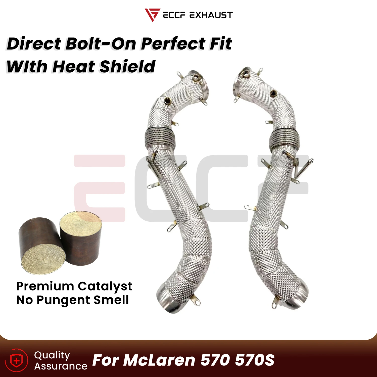 Sporty Downpipe With Heat Shield For McLaren 570 570S Aggressive Exhaust Sound Plug and Play Performance Upgrade
Sporty Downpipe With Heat Shield For McLaren 570 570S Aggressive Exhaust Sound Plug and Play Performance Upgrade