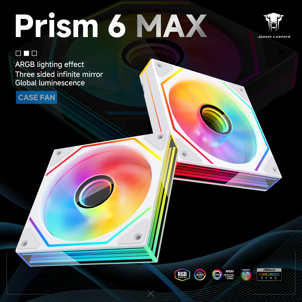 Jungle Leopard Prism 6max Case Cooling Fan Silent ARGB Divine Light 12cm Synchronous Temperature Control Front and Back Leaf Ful
Jungle Leopard Prism 6max Case Cooling Fan Silent ARGB Divine Light 12cm Synchronous Temperature Control Front and Back Leaf Ful