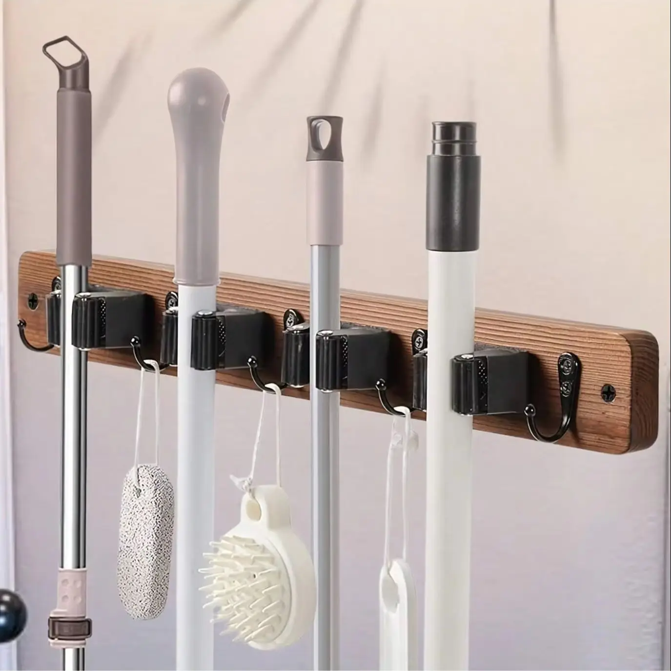 Mop Broom Holder Heavy Duty Stainless Steel WOODEN Wall Mounted Tool Organizer with Hooks for Home Bathroom Kitchen Garden
Mop Broom Holder Heavy Duty Stainless Steel WOODEN Wall Mounted Tool Organizer with Hooks for Home Bathroom Kitchen Garden