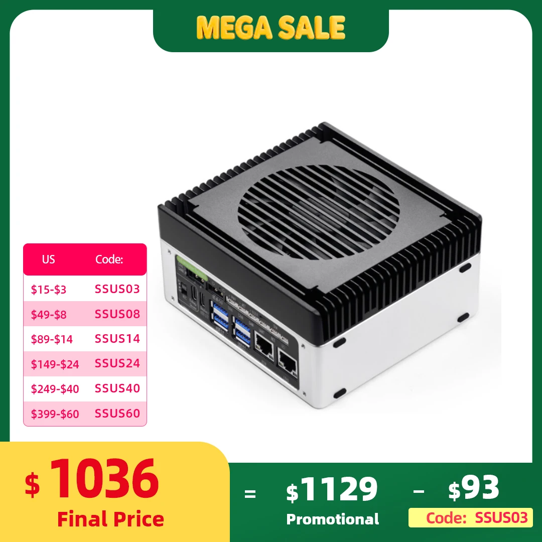Robot Intelligent Edge AI Computer with NVIDIA Jetson Orin NX Super 16GB 157TOPS reComputer Robotics J4012 ,USB,Ethernet,CSI,CAN
Robot Intelligent Edge AI Computer with NVIDIA Jetson Orin NX Super 16GB 157TOPS reComputer Robotics J4012 ,USB,Ethernet,CSI,CAN
