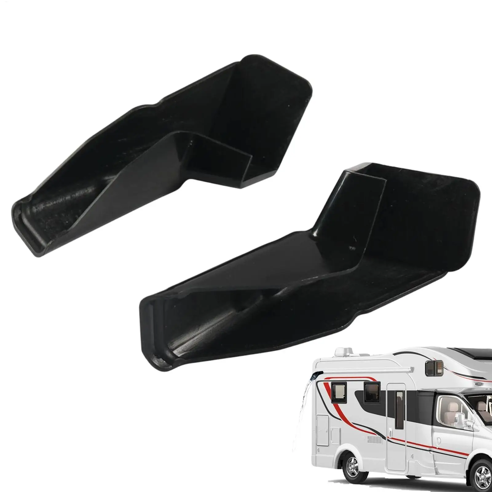 2pcs RV & Trailer Rain Gutter Spouts, Roof Diverter to Protect Side from Water Damage for Travel Trailer Awning Canopy Shed
2pcs RV & Trailer Rain Gutter Spouts, Roof Diverter to Protect Side from Water Damage for Travel Trailer Awning Canopy Shed