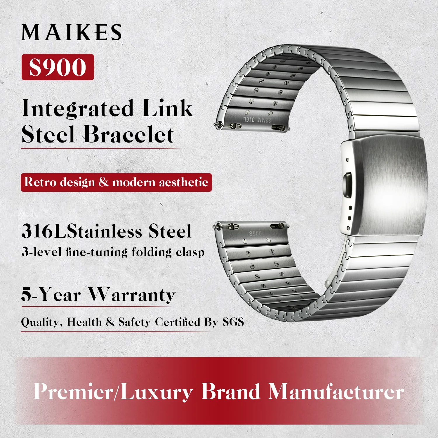 MAIKES Integrated Link Bracelet Watch Band 316L Stainless Steel Strap Accessories For Longines RADO Grand Seiko Breitling IWC
MAIKES Integrated Link Bracelet Watch Band 316L Stainless Steel Strap Accessories For Longines RADO Grand Seiko Breitling IWC