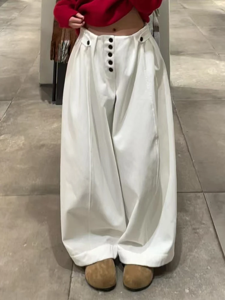 Retro American Loose BF Lazy Style Casual Pants Women Hot Girl Small Versatile White Wide Leg Floor-Length Trousers Trendy
Retro American Loose BF Lazy Style Casual Pants Women Hot Girl Small Versatile White Wide Leg Floor-Length Trousers Trendy