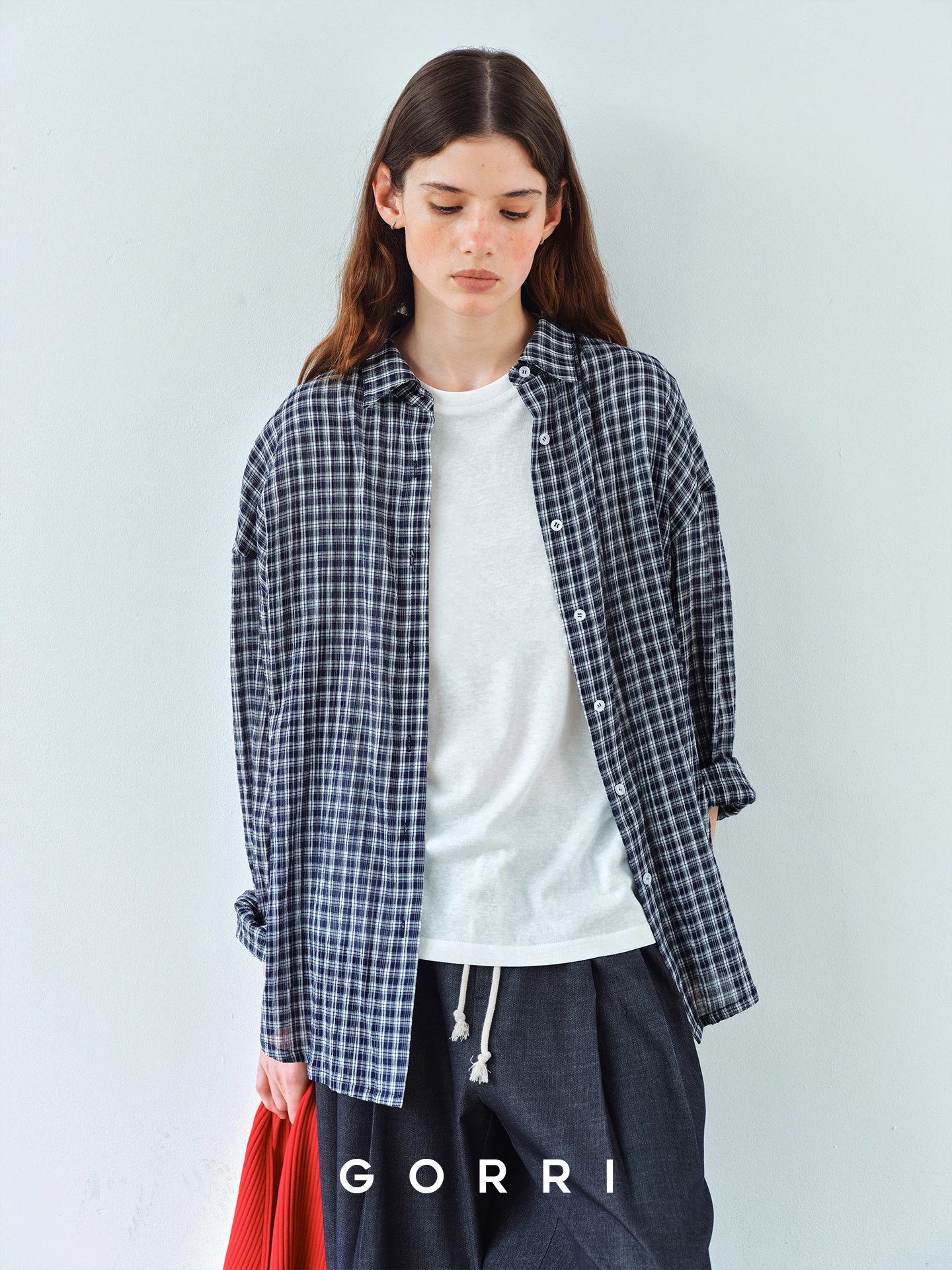 Loose Fit Long Sve Bubble irt Casual Plaid Cotton irt GORRI Pleated Texture irt Women's Spring Autumn Faion Top
Loose Fit Long Sve Bubble irt Casual Plaid Cotton irt GORRI Pleated Texture irt Women's Spring Autumn Faion Top
