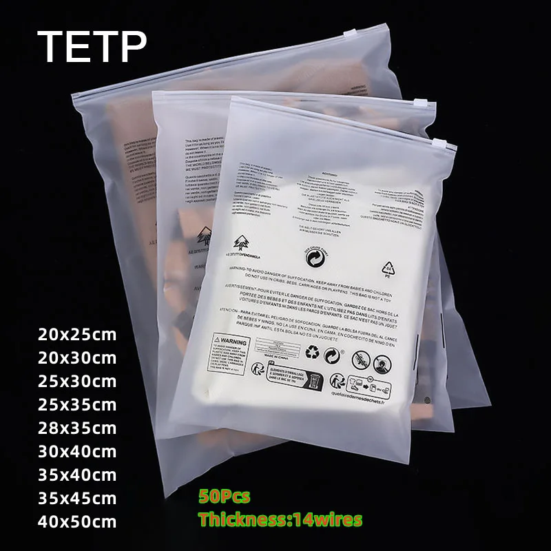 TETP 50Pcs EVA Frosted Warning Labels Zipper Bags T-shirt Underwear Socks Toys Storage Reusable Plastic For Small Business
TETP 50Pcs EVA Frosted Warning Labels Zipper Bags T-shirt Underwear Socks Toys Storage Reusable Plastic For Small Business