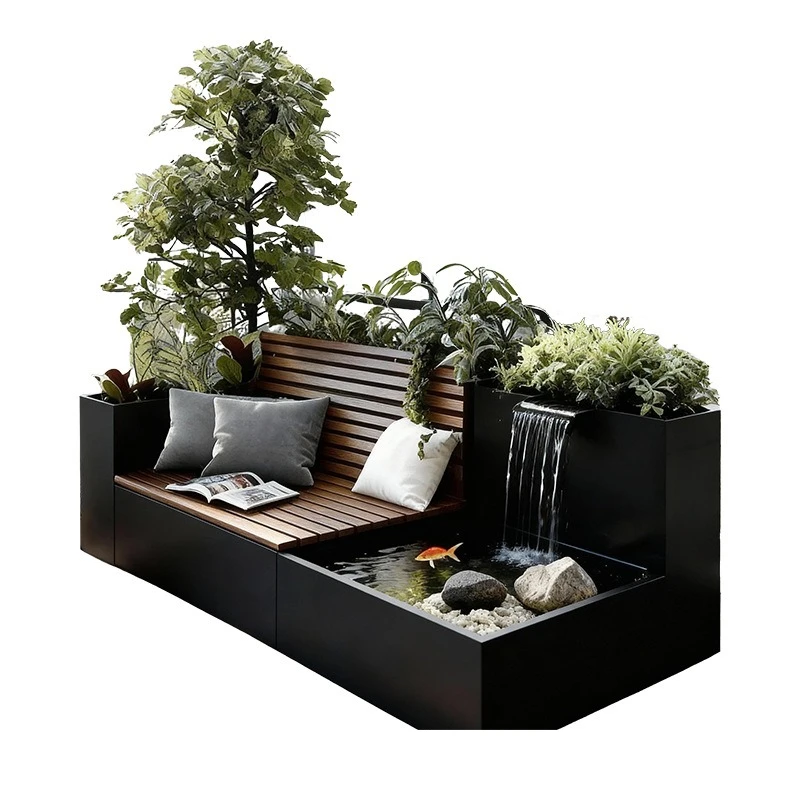 landscape, outdoor flower box, seat combination terrace, luminous bench, courtyard planting box, partition landscape pool
landscape, outdoor flower box, seat combination terrace, luminous bench, courtyard planting box, partition landscape pool