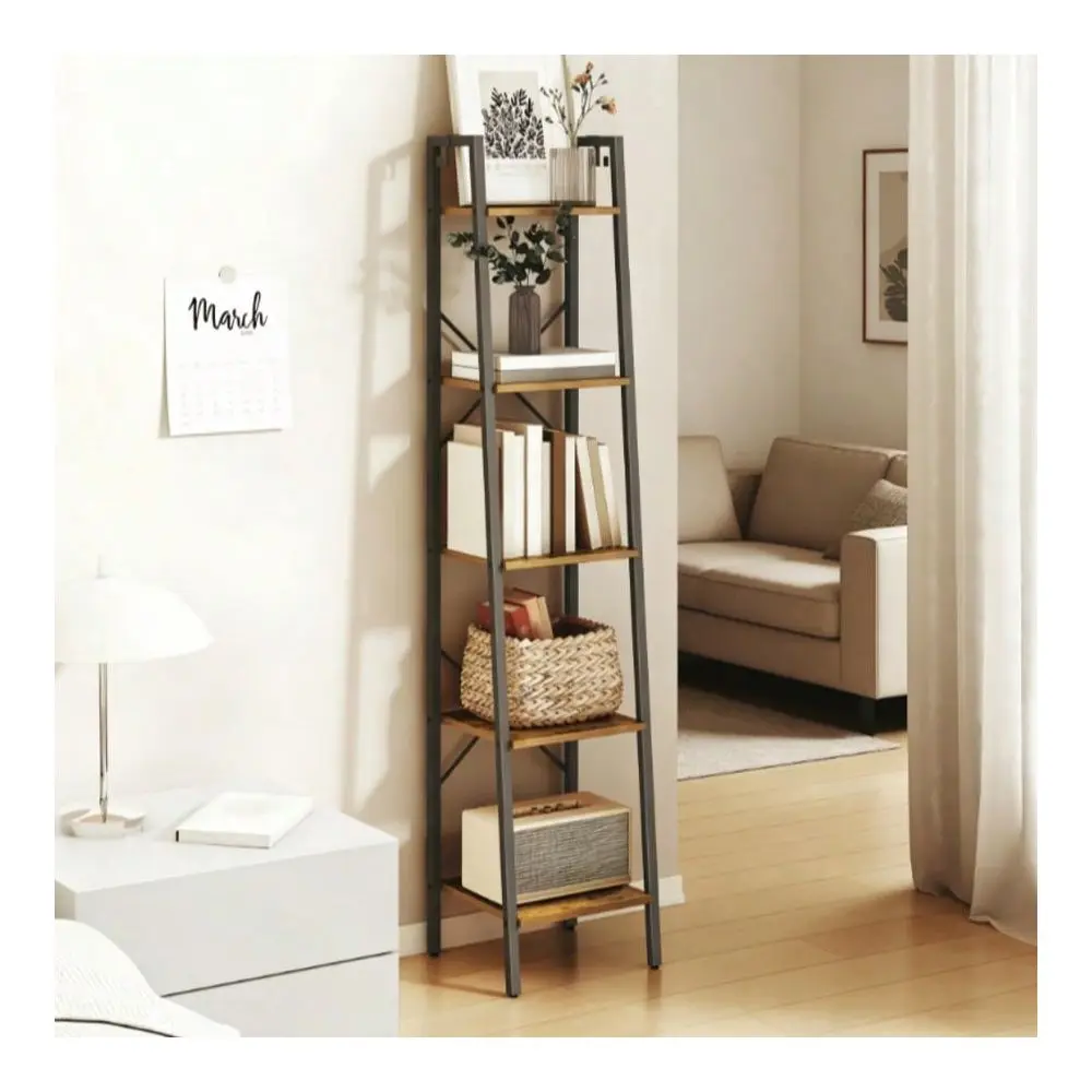 Ladder Shelf Storage Organizer, Corner Bookshelf With 2 Hooks, Industrial Rustic Bookcase For Living Room, Home Office, Kitchen
Ladder Shelf Storage Organizer, Corner Bookshelf With 2 Hooks, Industrial Rustic Bookcase For Living Room, Home Office, Kitchen