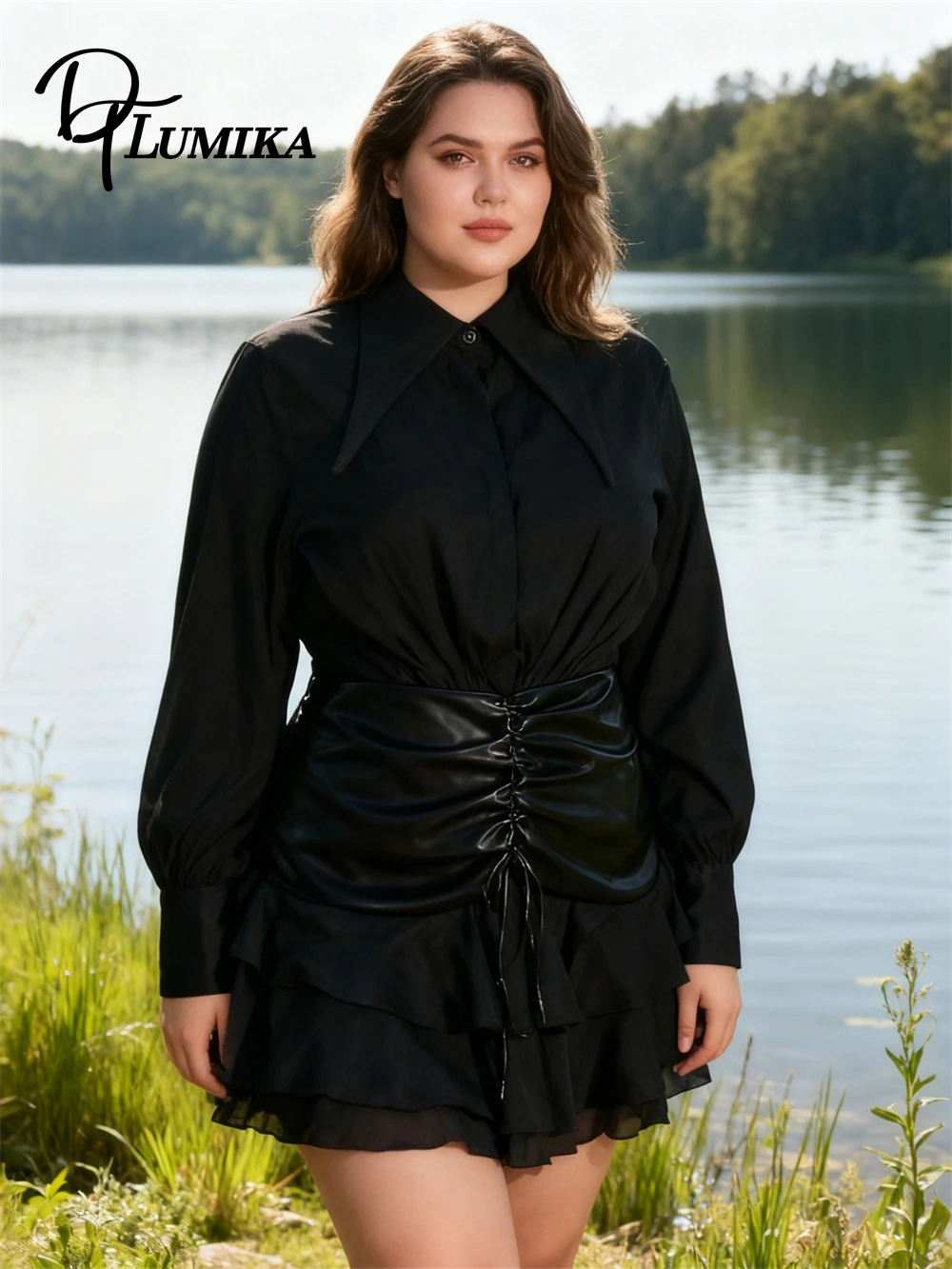 DTLumika Black Shirt for Autumn 2025 for Women, Long Sleeved Leather Waist Actual Pictures Fashion Dress Above Knee
DTLumika Black Shirt for Autumn 2025 for Women, Long Sleeved Leather Waist Actual Pictures Fashion Dress Above Knee